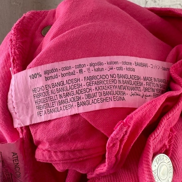 Zara Hot Pink Jeans Barbie Denim High Rise Straight 90s Y2K Street Festival 8 - Picture 13 of 15
